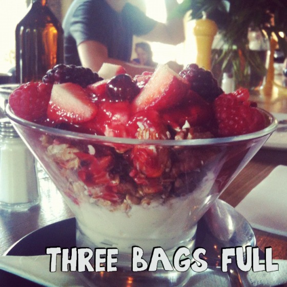 yogurt, granola, strawberry, three bags full, melbourne,